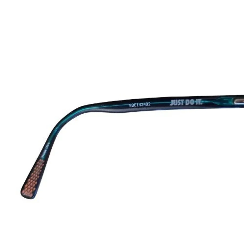 Nike 7090 Black Rectangular‎ Eyeglasses Frames Only Modern Style Green Accents